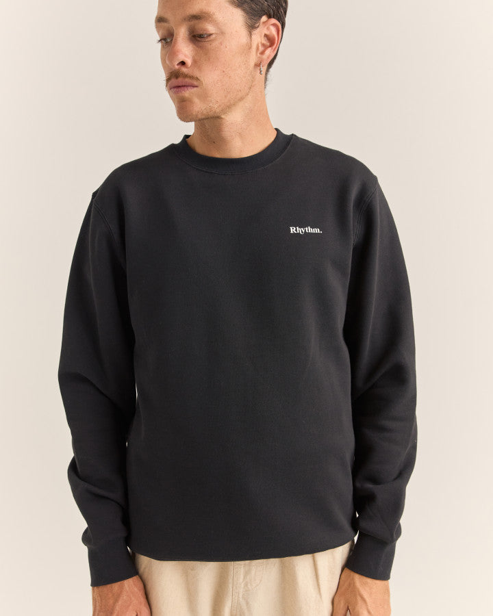 Polerón Hombre Brand Fleece Crew - Black