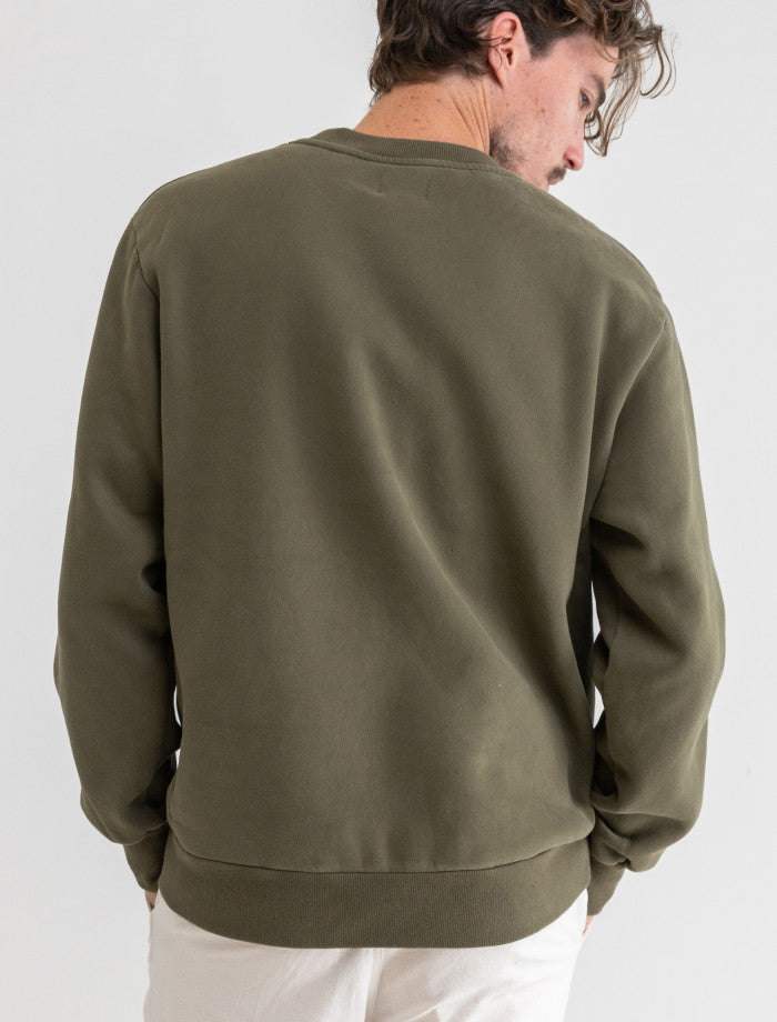 Poleron Hombre Classic Fleece Crew - Olive