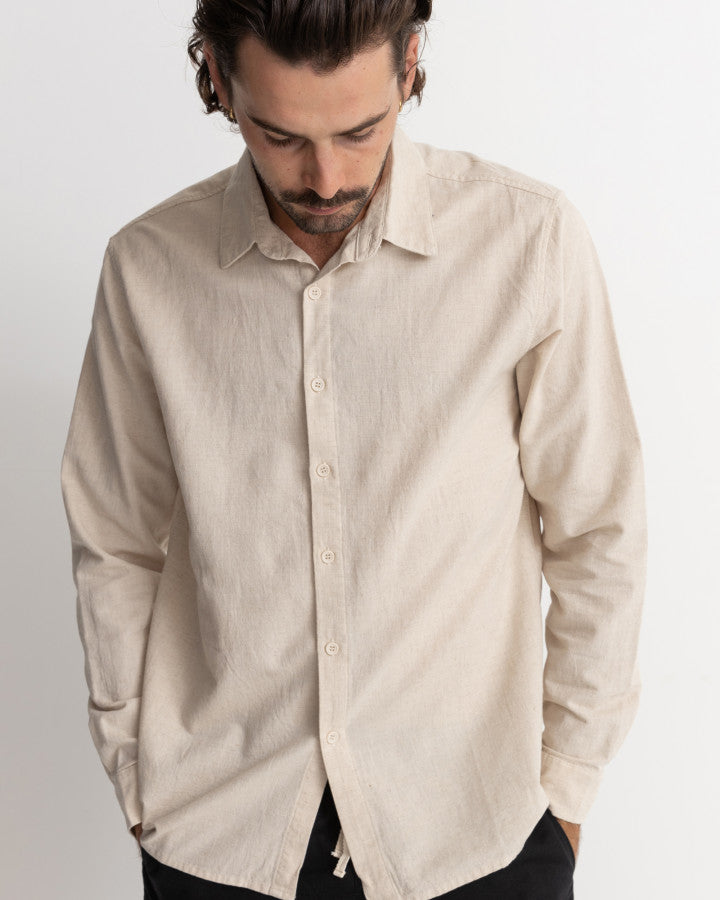 Camisa Hombre Classic Linen LS - Sand