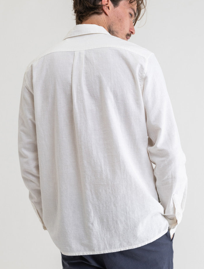 Camisa Hombre Classic Linen LS - Vintage White