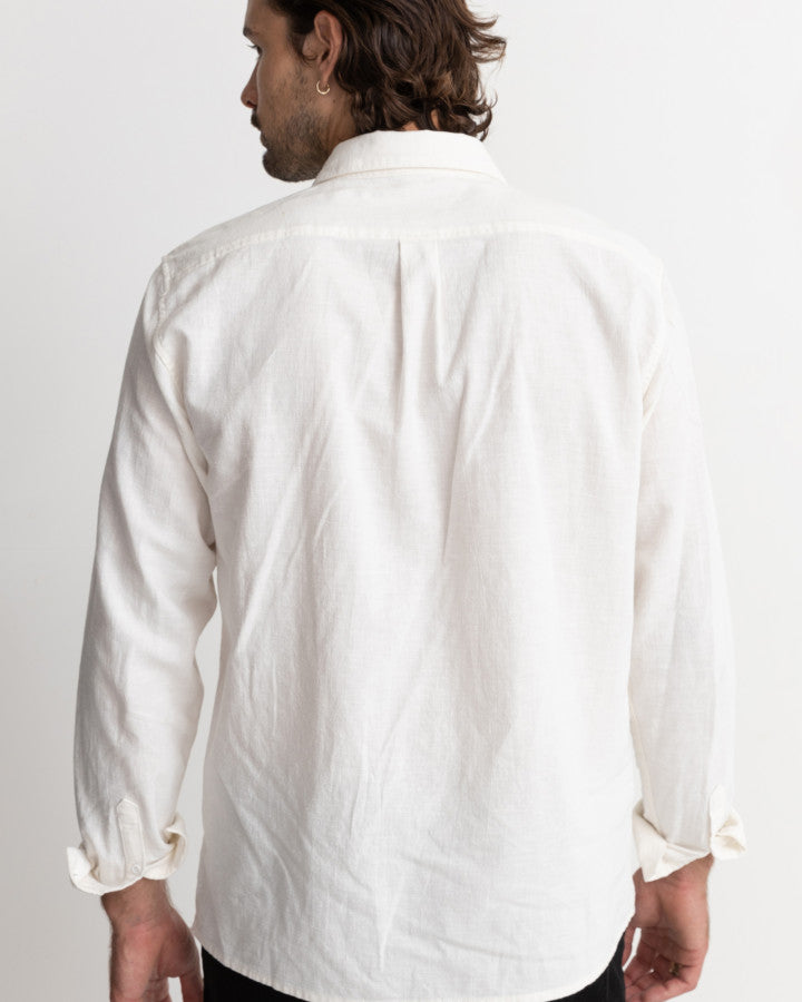 Camisa Hombre Classic Linen LS - Vintage White