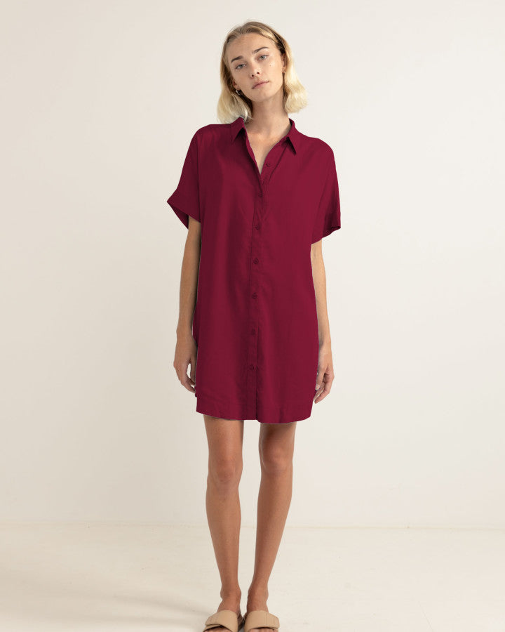 Vestido Mujer Classic Shirt Dress - Sangria
