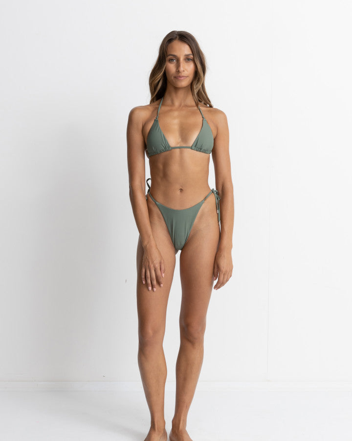 Bikini Bottom Classic Tie Side Hi Cut - Olive
