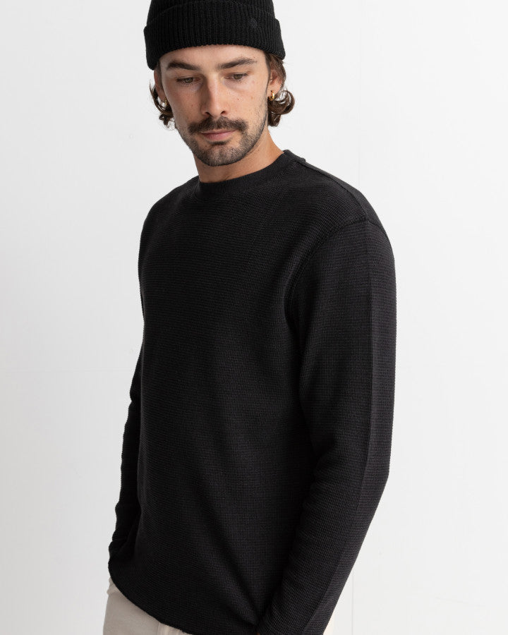 Sweater Hombre Classic Waffle Knit - Vintage Black