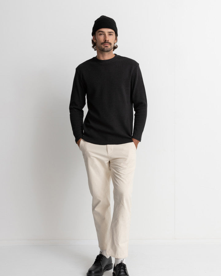 Sweater Hombre Classic Waffle Knit - Vintage Black