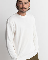 Sweater Hombre Classic Waffle Knit - Vintage White