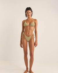 Bikini Top Cove Stripe Slide Tri - Olive