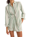 Camisa Mujer Dinero Stripe Beach Shirt - Green