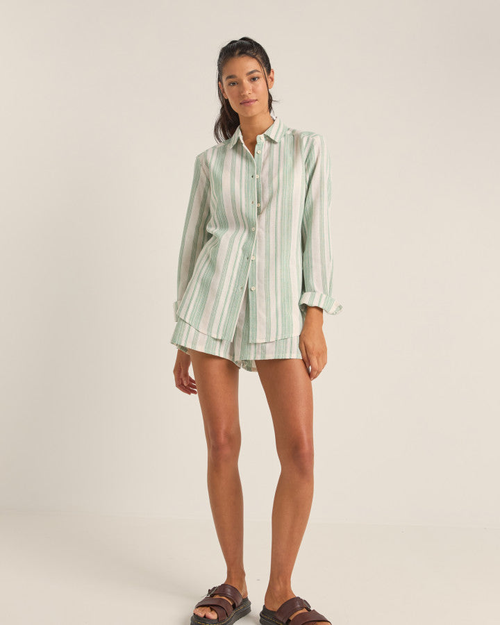 Short Mujer Dinero Stripe Beach Short - Green