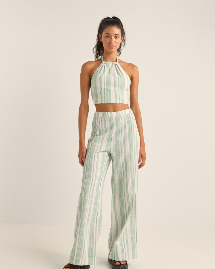 Pantalón Mujer Dinero Stripe Wide Leg - Green