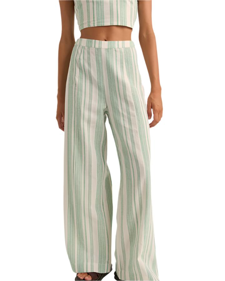 Pantalón Mujer Dinero Stripe Wide Leg - Green