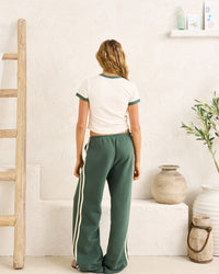 Polera Mujer Embroidered Floral Tee - Natural & Hunter