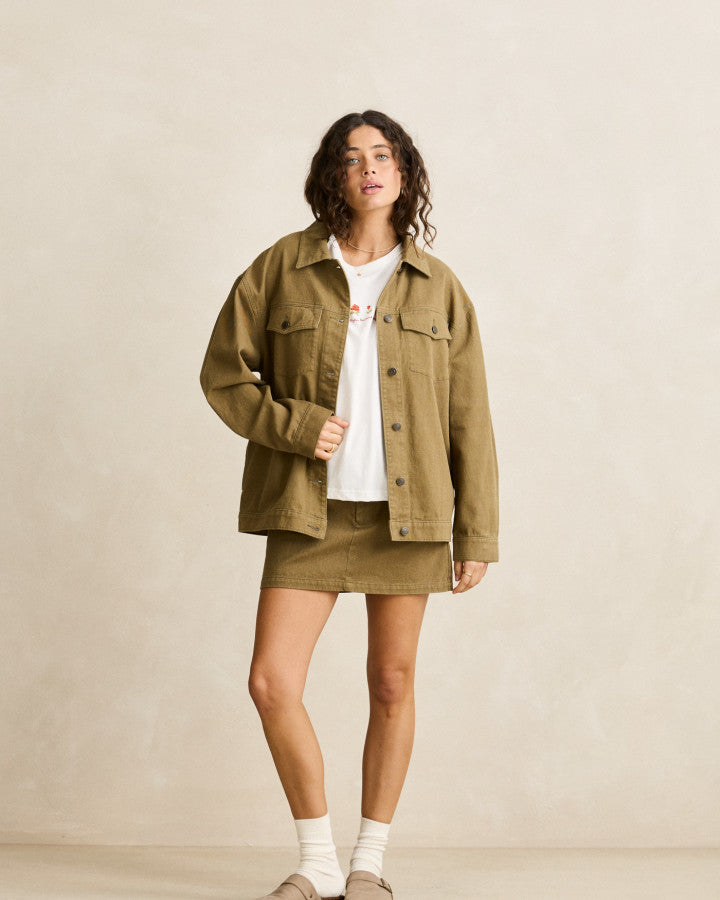 Chaqueta Mujer Essential Oversized Jacket - Olive