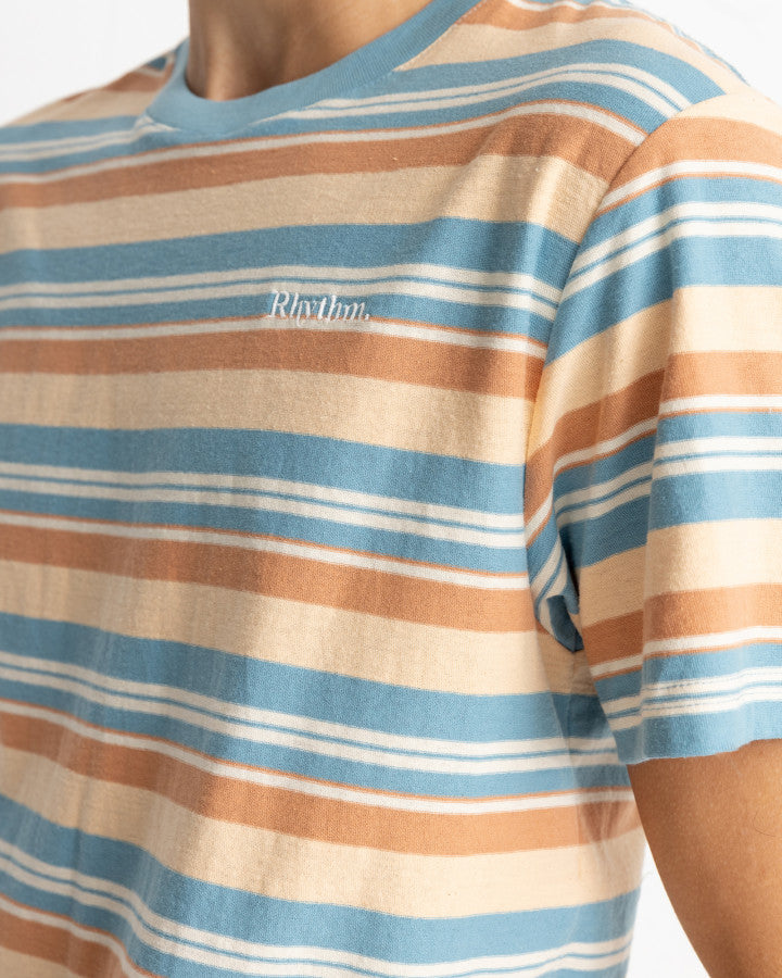 Polera Hombre Everyday Stripe - Mineral Blue