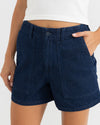 Short Mujer Fatigue Denim Short - Dark Denim