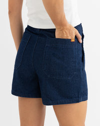 Short Mujer Fatigue Denim Short - Dark Denim