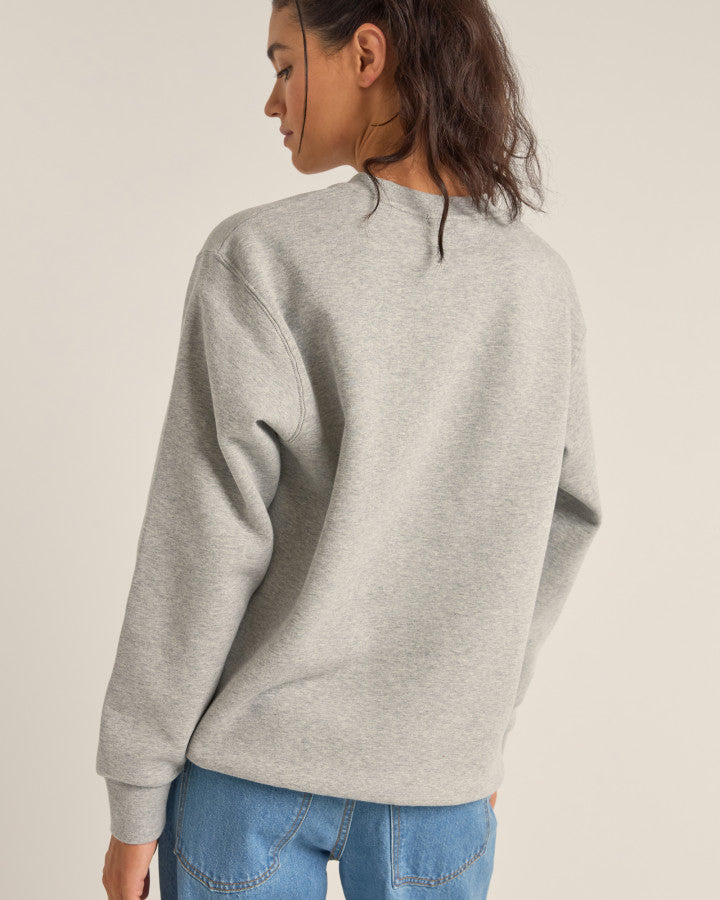 Polerón Mujer Flagship Boyfriend Fleece Crew - Grey Heather