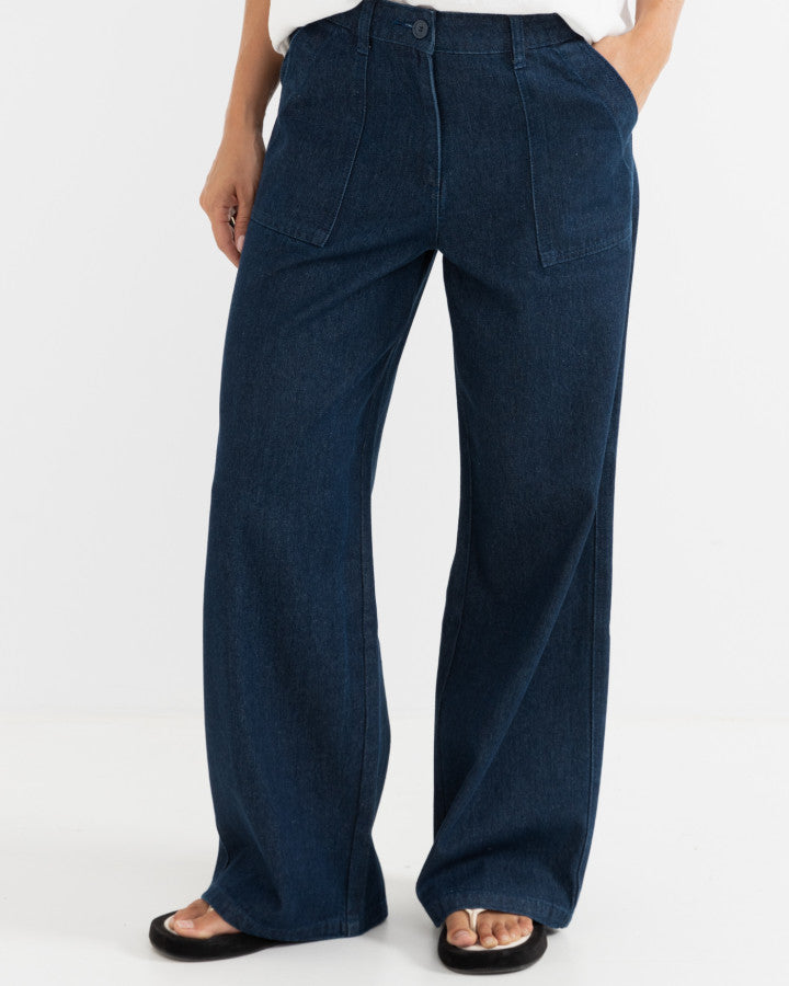 Pantalón Mujer Fleetwood Wide Leg Pant - Dark Denim