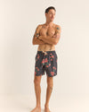 Traje de Baño Hombre Floral Beach Short - Vintage Black