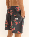 Traje de Baño Hombre Floral Beach Short - Vintage Black