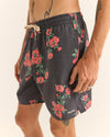 Traje de Baño Hombre Floral Beach Short - Vintage Black