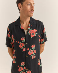 Camisa Hombre Floral - Vintage Black