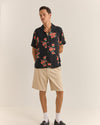 Camisa Hombre Floral - Vintage Black