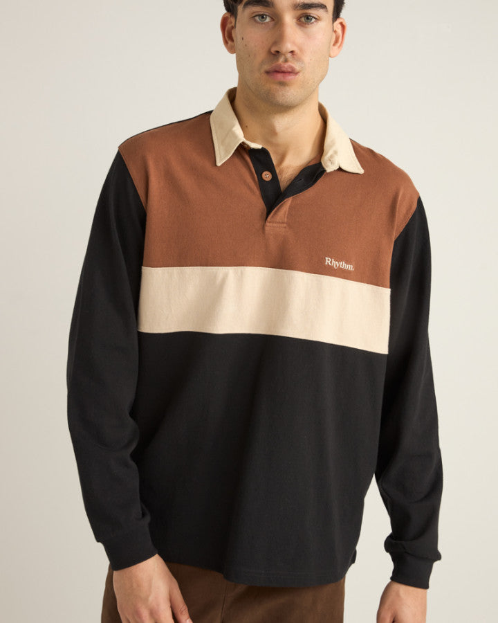 Polera Hombre Manga Larga Hayes LS Rugby Polo - Black