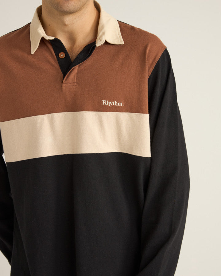 Polera Hombre Manga Larga Hayes LS Rugby Polo - Black