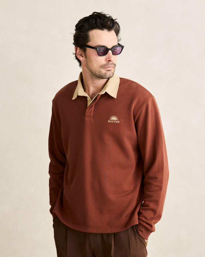 Polera Hombre Heritage Bloom Rugby Polo - Bark