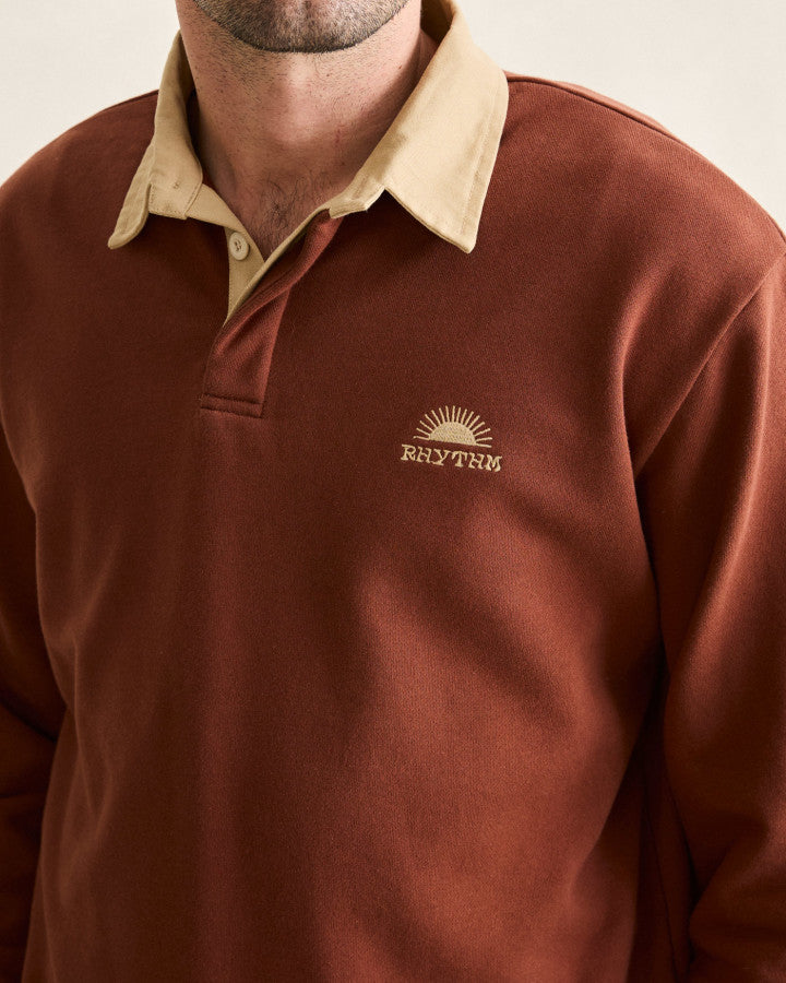 Polera Hombre Heritage Bloom Rugby Polo - Bark