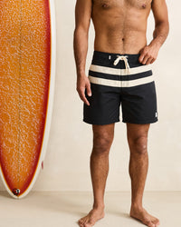 Traje de Baño Hombre Heritage Stripe Trunk - Black