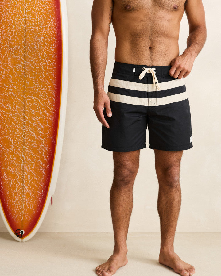 Traje de Baño Hombre Heritage Stripe Trunk - Black