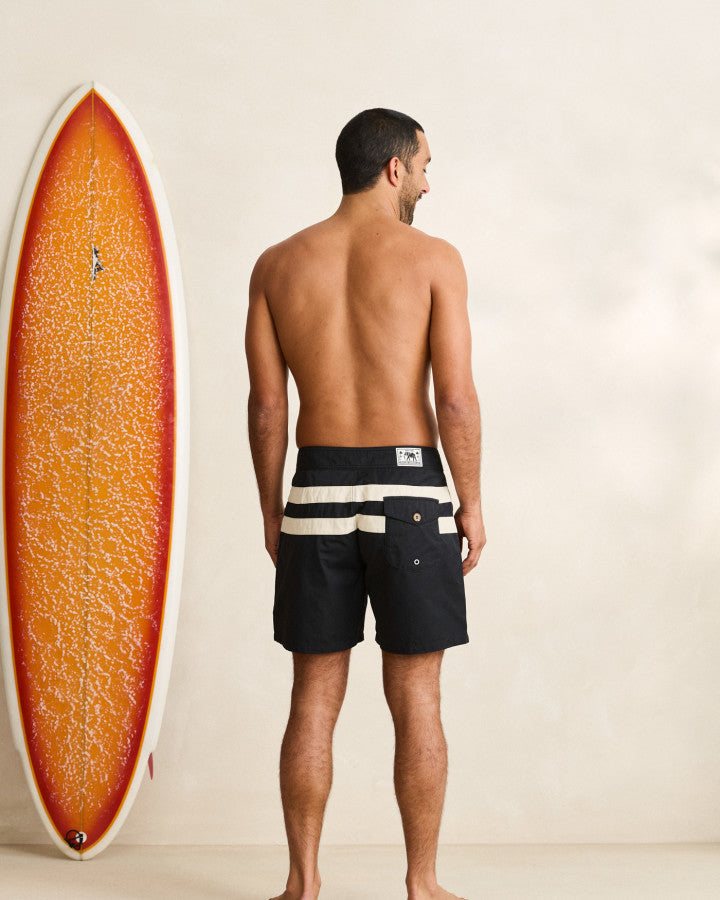 Traje de Baño Hombre Heritage Stripe Trunk - Black
