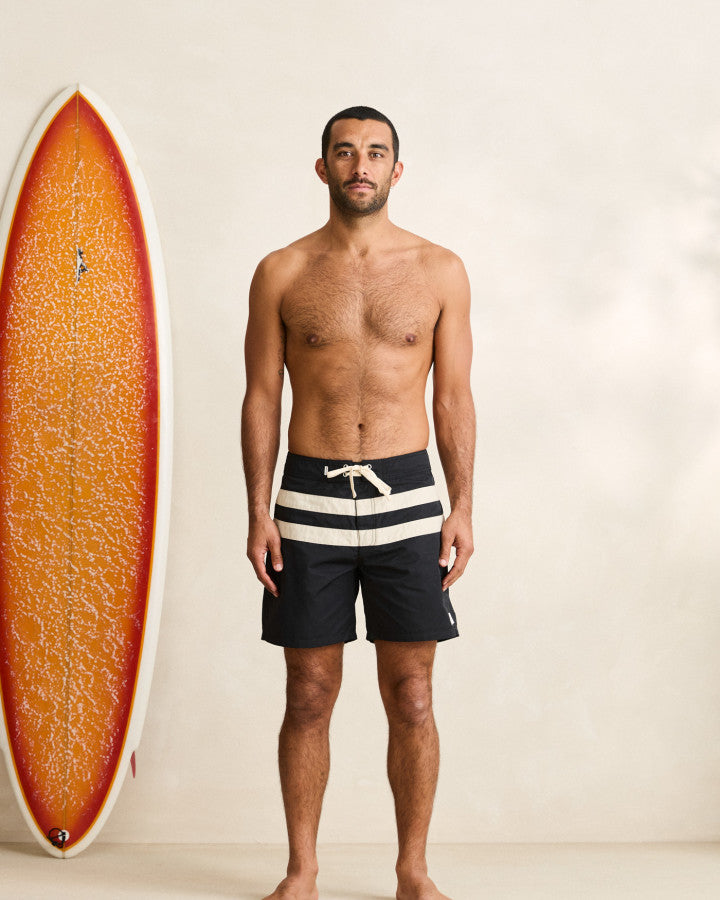 Traje de Baño Hombre Heritage Stripe Trunk - Black