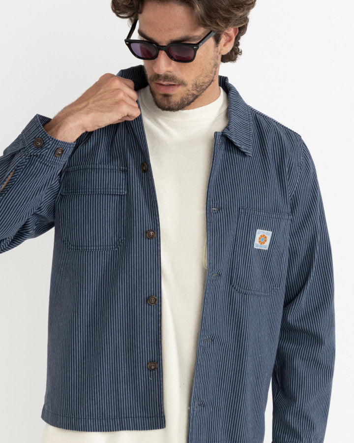 Chaqueta Hombre Hickory Stripe Work Shirt - Navy