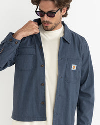 Chaqueta Hombre Hickory Stripe Work Shirt - Navy