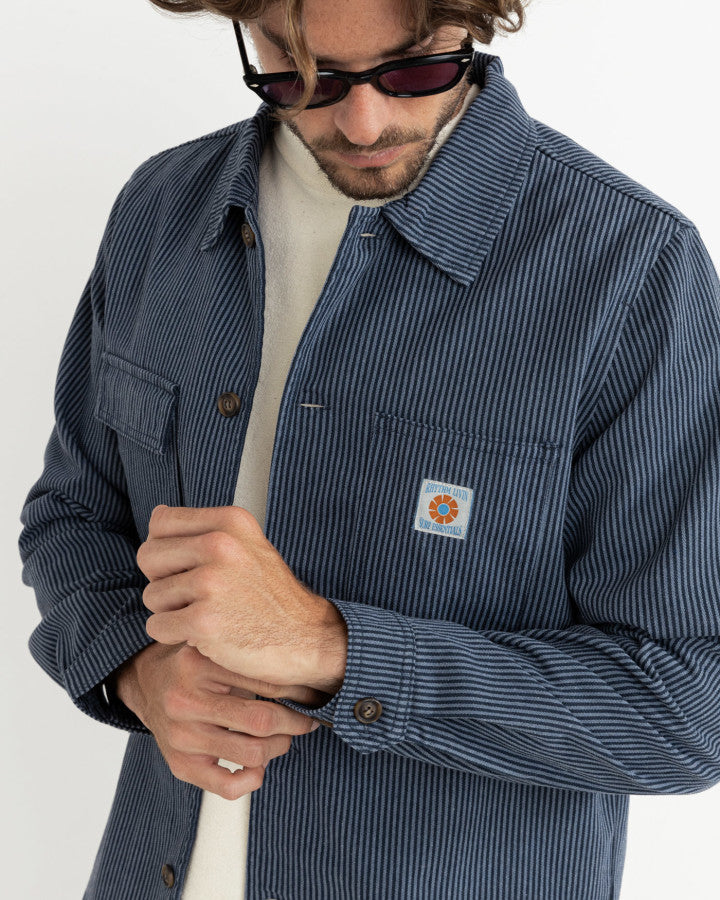 Chaqueta Hombre Hickory Stripe Work Shirt - Navy