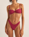 Bikini Top Isla Rib Ring Bandeau - Sangria