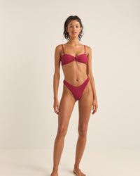 Bikini Top Isla Rib Ring Bandeau - Sangria