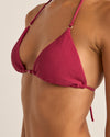 Bikini Top Isla Rib Slide Tri - Sangria