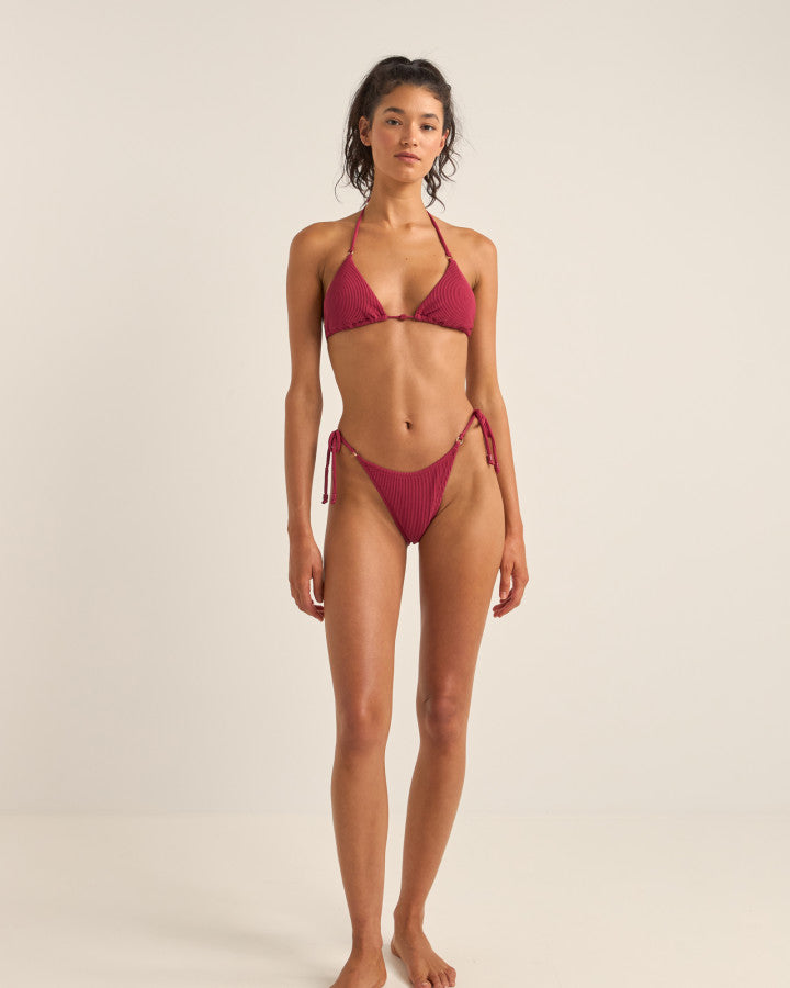 Bikini Top Isla Rib Slide Tri - Sangria