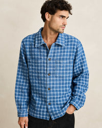 Camisa Hombre Jacquard Check Shirt - Indigo