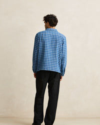 Camisa Hombre Jacquard Check Shirt - Indigo