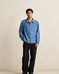 Camisa Hombre Jacquard Check Shirt - Indigo