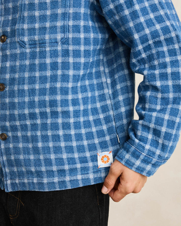 Camisa Hombre Jacquard Check Shirt - Indigo
