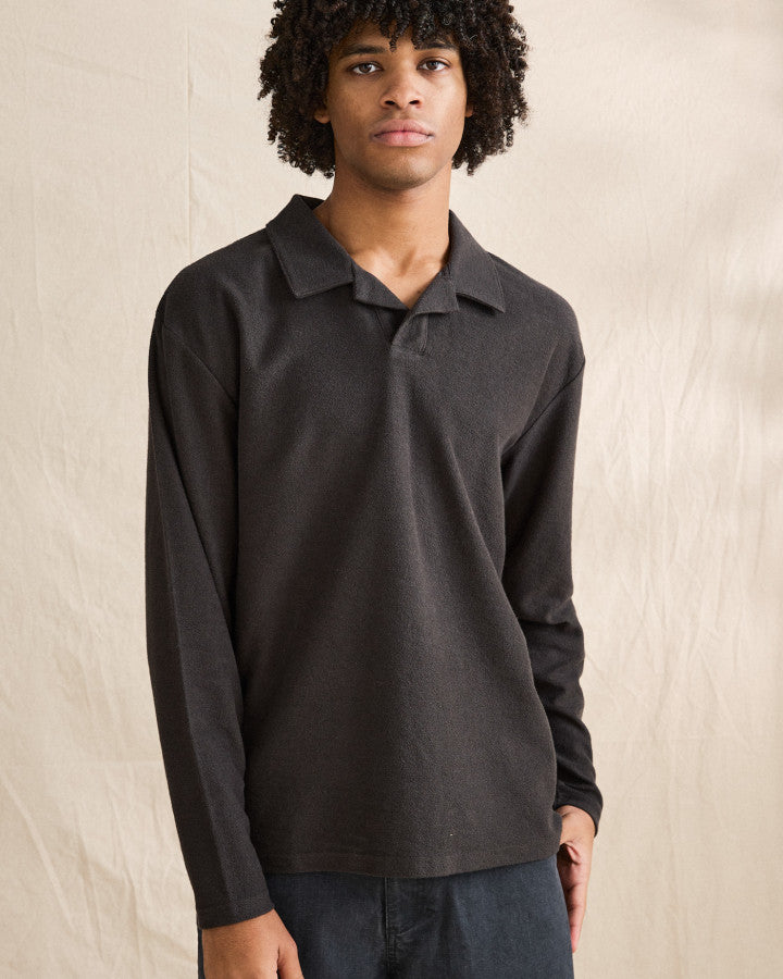 Polera Hombre Kapu LS Rugby Polo - Charcoal