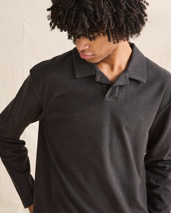 Polera Hombre Kapu LS Rugby Polo - Charcoal