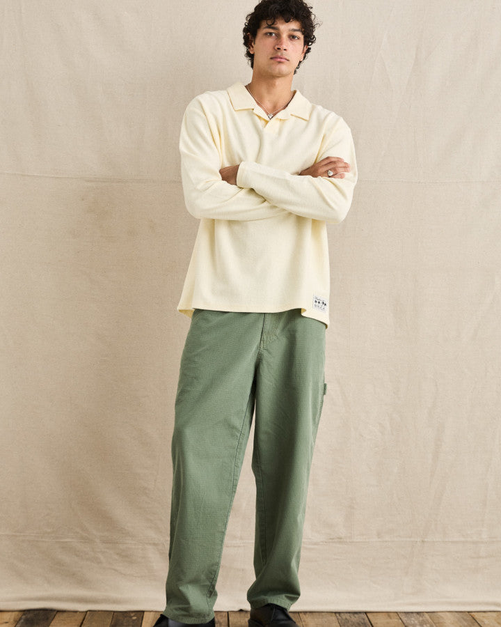 Polera Hombre Kapu Rugby LS Polo - Ecru