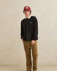 Polera Hombre Koa Vintage Rugby LS Polo - Black